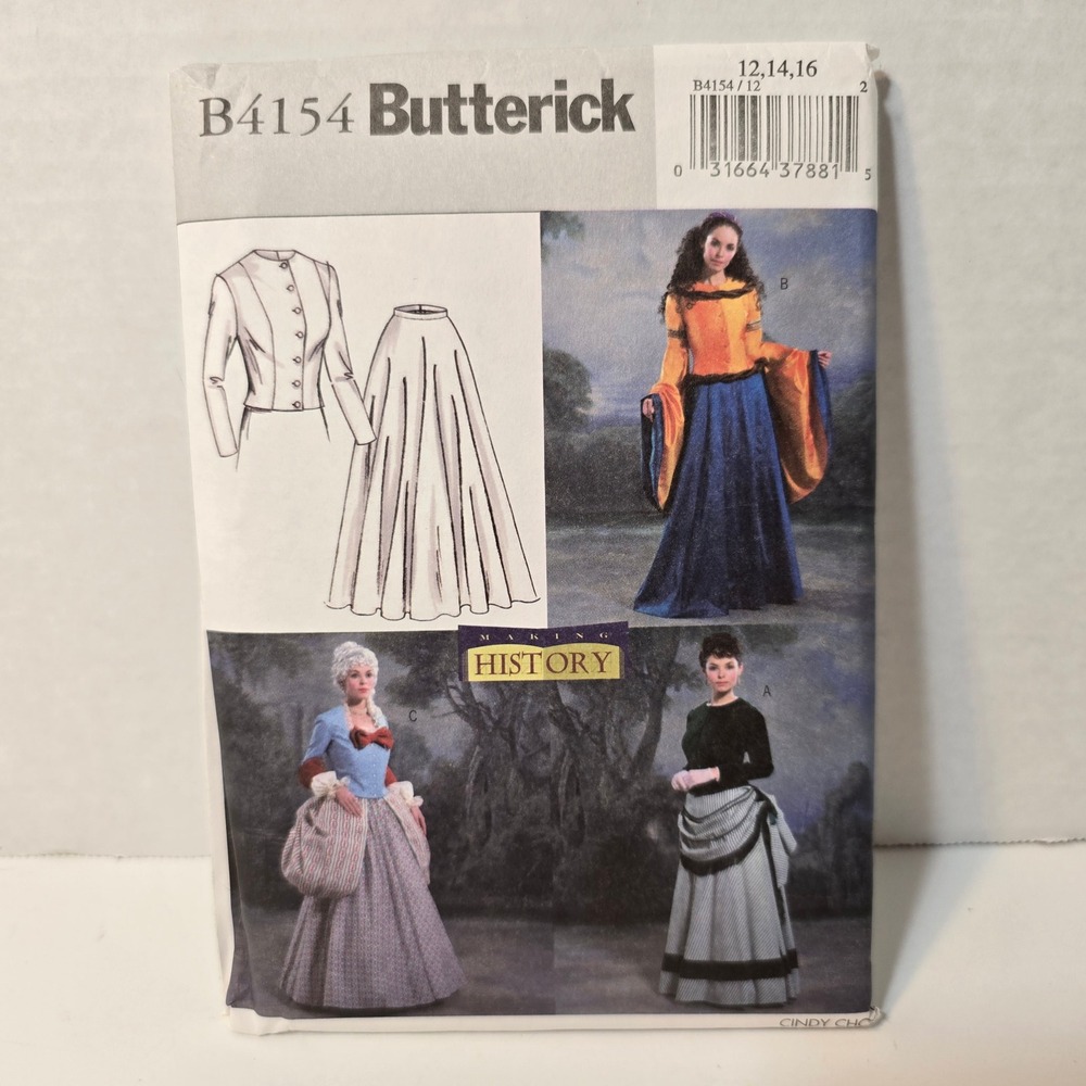 Butterick B4154 Uncut Sewing Pattern Making History Top Skirt Renaissance lined‎